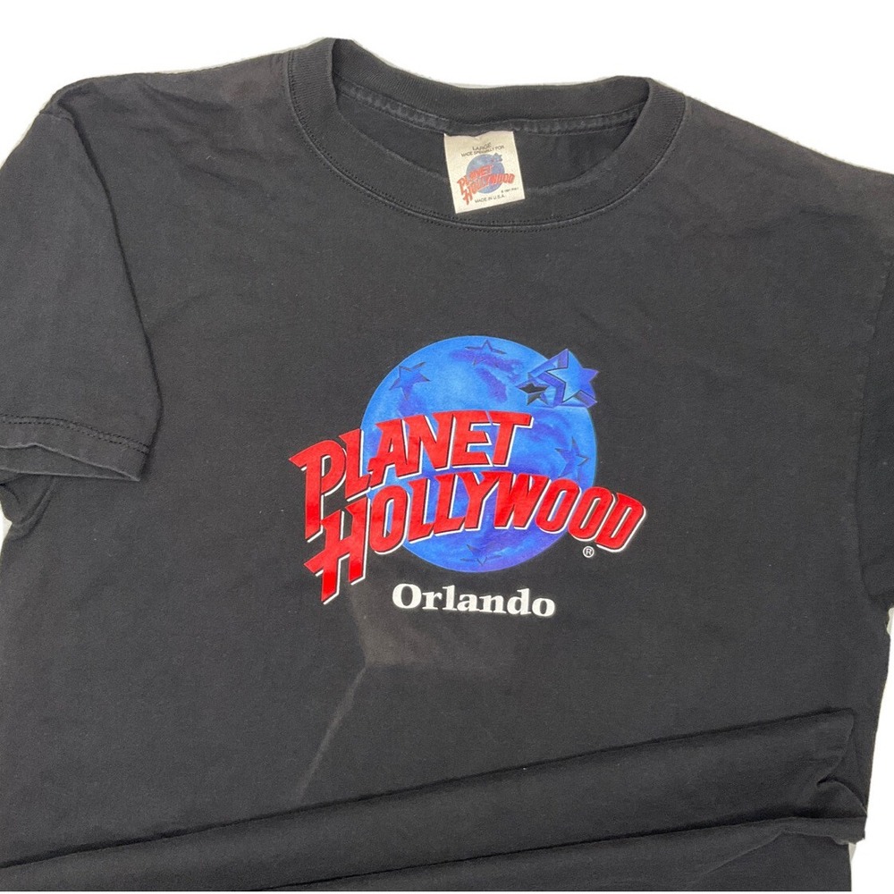 Planet‎ Hollywood Orlando T-Shirt Mens L Graphic Tee Crewneck 90s 1991 Vintage